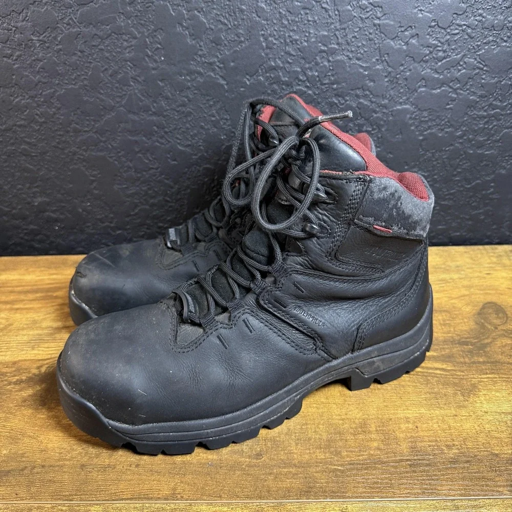 Wolverine Hellcat W04406 Black Leather Waterproof Work‎ Boots Mens 9EW